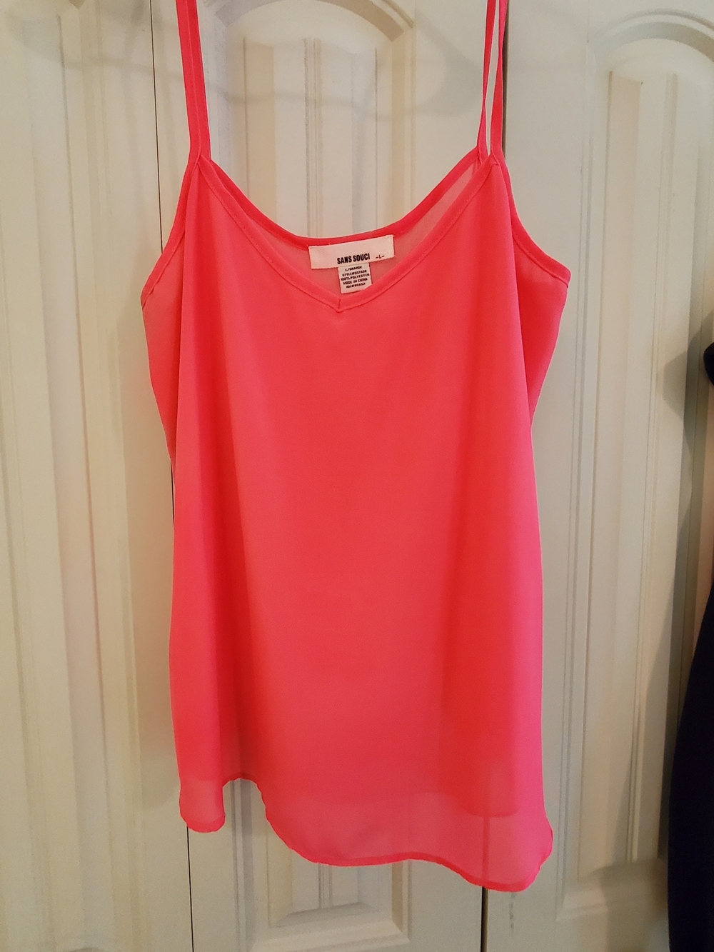 Sans Souci Neon Pink V-Neck Spaghetti Strap Camisole